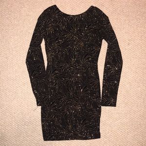 Black with gold glitter Cocktail dress